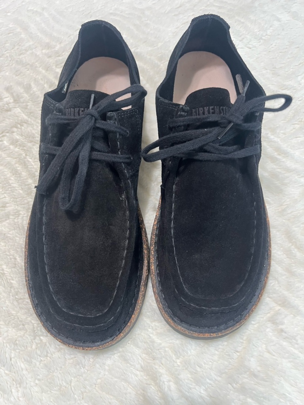 Birkenstock Pasadena Black Suede Shoes Men’s Size 11 EU 44 Lace Up Comfort EUC - Picture 4 of 14